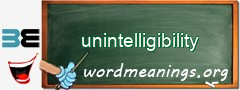 WordMeaning blackboard for unintelligibility